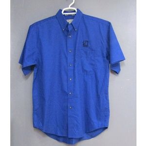 NEW Saturn Auto Car Short Sleeve Blue Shirt Logo